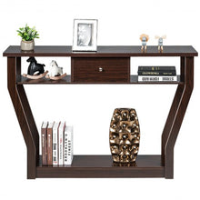 Load image into Gallery viewer, Modern Sofa Accent Table with Drawer-Brown