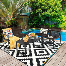 Load image into Gallery viewer, 4 Pieces Patio Furniture Conversation Set with Sofa Loveseat Armrest Garden Deck