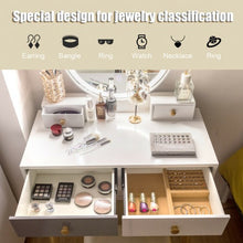 Load image into Gallery viewer, Set 3 Vanity Table Color Lighting Modes Make Up Table & Stool Set