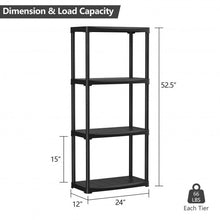Load image into Gallery viewer, 24'' x 12'' x 52.5'' 4-tier Storage Shelf Rack for Garage Kitchen