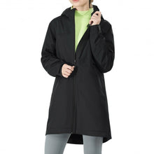 Load image into Gallery viewer, Hooded Women's Wind & Waterproof Trench Rain Jacket-Black-XL