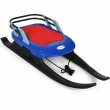 Load image into Gallery viewer, Folding Kids Metal Snow Sled Frost-Resistant w/Pull Rope Snow Slider Seat