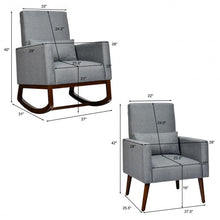 Load image into Gallery viewer, 2-in-1 Fabric Upholstered Rocking Chair with Pillow-Gray