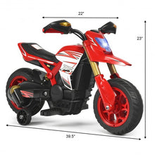 Load image into Gallery viewer, 6V Electric Kids Ride-On Battery Motorcycle with Training Wheels -Red