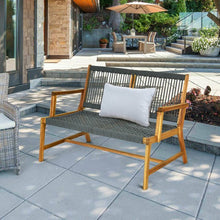 Load image into Gallery viewer, 2-Person Patio Acacia Wood Yard Bench-Gray