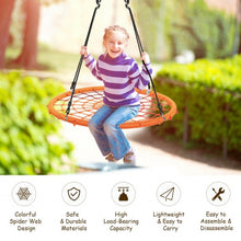 Load image into Gallery viewer, 40'' Spider Web Tree Swing Kids Outdoor Play Set with Adjustable Ropes-Orange