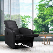 Load image into Gallery viewer, Contemporary Foldable-Back Leather Manual Recliner Sofa Chair-Black