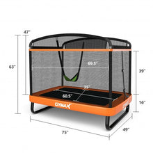 Load image into Gallery viewer, 6 Feet Kids Entertaining Trampoline with Swing Safety Fence-Orange