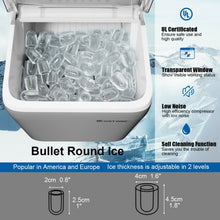 Load image into Gallery viewer, 44 lbs Portable Countertop Ice Maker Machine with Scoop-Silver