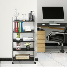 Load image into Gallery viewer, 5 Tiers Shelving Display Rack Rolling Cart