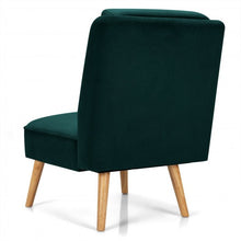 Load image into Gallery viewer, Velvet Accent Chair with Rubber Wood Legs for Living Room-Green