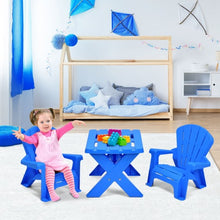 Load image into Gallery viewer, 3-Piece Plastic Children Table Chair Set-Blue