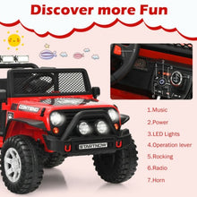 Load image into Gallery viewer, 12V Kids Remote Control Electric Ride On Truck Car with Lights and Music -Red