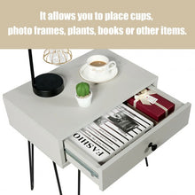 Load image into Gallery viewer, Nightstand Sofa End Table with One Drawer and Steel Pipe