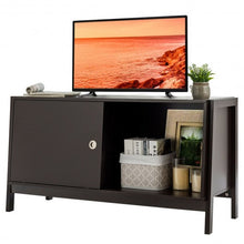 Load image into Gallery viewer, TV Stand Modern Entertainment Cabinet with Sliding Doors-Coffee