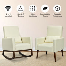 Load image into Gallery viewer, 2-in-1 Fabric Upholstered Rocking Chair with Pillow-Beige