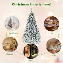 Load image into Gallery viewer, Pre-Lit Premium Snow Flocked Hinged Artificial Christmas Tree-7.5'