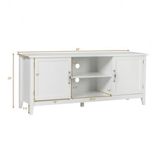 Load image into Gallery viewer, Entertainment Media TV Stand with Storage Cabinets-White