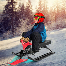 Load image into Gallery viewer, Kids Snow Sand Grass Sled w/ Steering Wheel and Brakes-Red