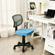 Load image into Gallery viewer, Armless Computer Chair w/Height Adjustment & Breathable Mesh- Home Office-Blue