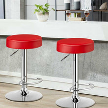Load image into Gallery viewer, Set of 2 Adjustable Swivel Round Bar Stool Pub Chair-Red