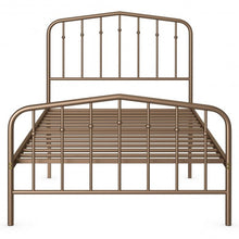 Load image into Gallery viewer, Twin Size Metal Bed Frame with Headboard & Footboard-Brown