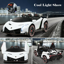 Load image into Gallery viewer, 12V 2-Seater Licensed Lamborghini Kids Ride On Car w/ RC & Swing Function-White