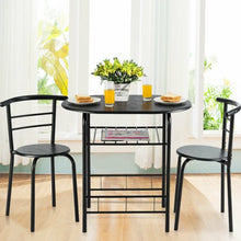 Load image into Gallery viewer, 3 pcs Home Kitchen Bistro Pub Dining Table 2 Chairs Set-Black