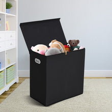 Load image into Gallery viewer, Double Laundry Hamper Storage Collapsible Basket Cothes Organizer-Black