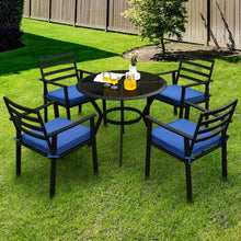Load image into Gallery viewer, 5PCS Outdoor Patio Dining Chair Table Set with Cushions