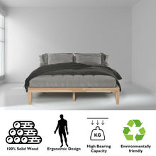 Load image into Gallery viewer, 14 Inch King Size Wood Platform Bed Frame-Natural