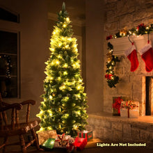 Load image into Gallery viewer, 5' / 6' / 7.5' Artificial Pencil Christmas Tree with Pine Cones-7.5'