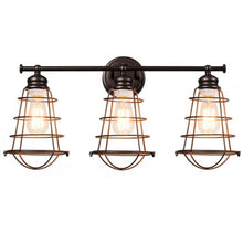 Load image into Gallery viewer, 3-Light Vanity Lamp Bathroom Fixture with Metal Wire Cage