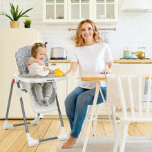 Load image into Gallery viewer, Folding Baby High Dining Chair with 6-Level Height Adjustment-Gray