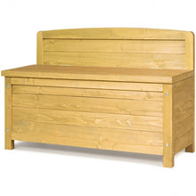 Load image into Gallery viewer, 16.5 Gallon Wood Storage Bench Deck Outdoor Seating 35.5"-Yellow