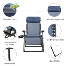 Load image into Gallery viewer, Oversize Lounge Chair Patio Heavy Duty Folding Recliner-Navy