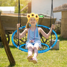 Load image into Gallery viewer, Net Hanging Swing Chair with Adjustable Hanging Ropes-Blue
