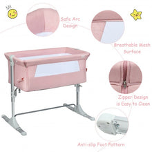 Load image into Gallery viewer, Travel Portable Baby Bed Side Sleeper Bassinet Crib with Carrying Bag-Pink