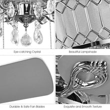 Load image into Gallery viewer, 52" Crystal Ceiling Fan Lamp w/ 5 Reversible Blades-Silver
