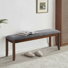 Load image into Gallery viewer, Upholstered Entryway Bench Footstool with Wood Legs