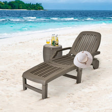 Load image into Gallery viewer, Adjustable Patio Sun Lounger with Weather Resistant Wheels-Coffee