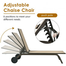 Load image into Gallery viewer, Aluminum Fabric Outdoor Patio Lounge Chair with Adjustable Reclining -Brown