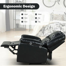 Load image into Gallery viewer, Recliner Chair Lounger Single Sofa for Home Theater Seating with Footrest Armrest-Black