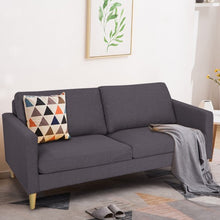 Load image into Gallery viewer, Upholstered Modern Fabric Love Seat Sofa-Gray