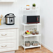 Load image into Gallery viewer, 4-Tier Kitchen Storage Baker Microwave Oven Rack Shelves-White