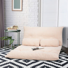 Load image into Gallery viewer, 6-Position Adjustable Sleeper Lounge Couch with 2 Pillows-Beige