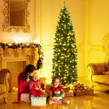 Load image into Gallery viewer, 6.5 Feet Pre-lit Hinged Pencil Christmas Tree