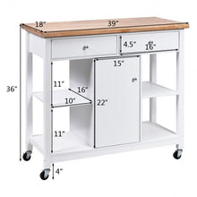 Load image into Gallery viewer, Rolling Kitchen Trolley Island Utility Cart Storage Shelf-White