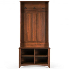 Load image into Gallery viewer, Coat Hat Rack with Shelf and 3 Hooks Organizer-Brown