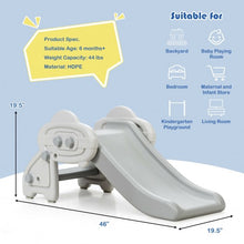 Load image into Gallery viewer, Freestanding Baby Mini Play Climber Slide Set w/ HDPE & Anti-Slip Foot Pads-Gray